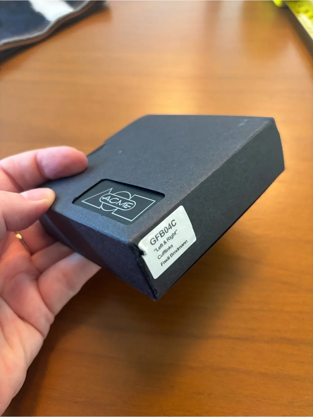 ACME NIB Left Right Black Enamel Cufflinks